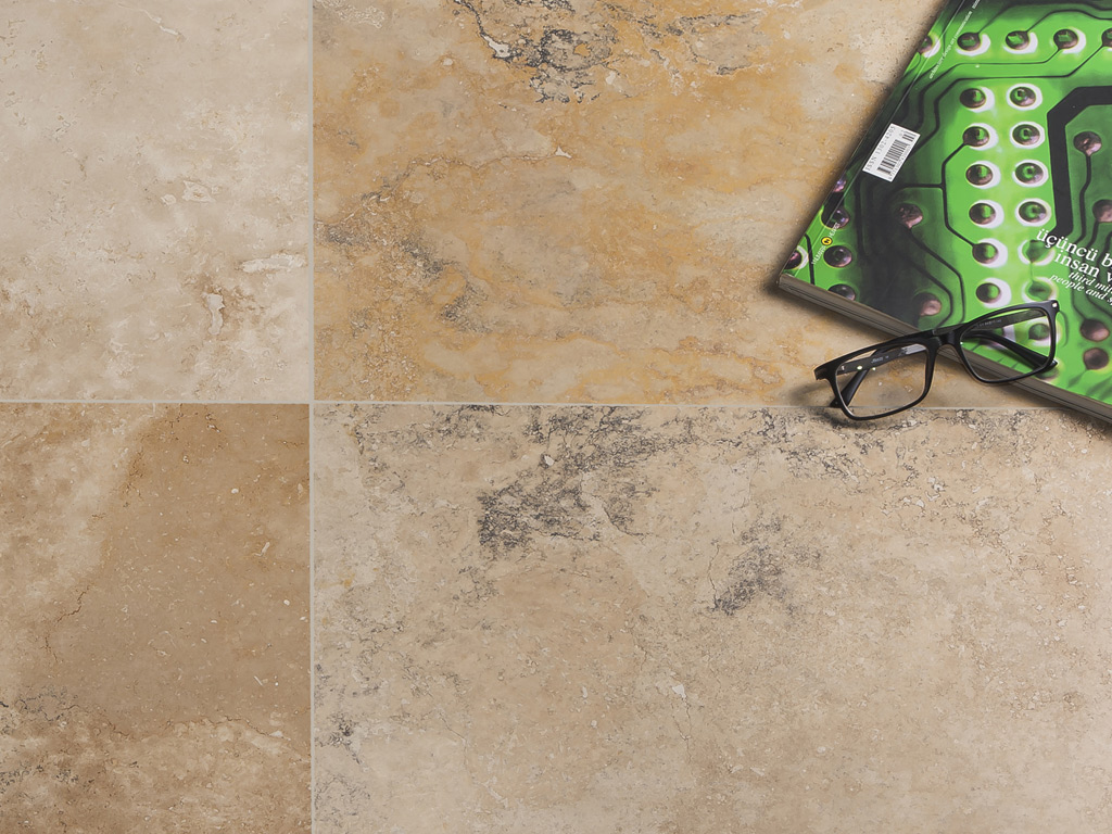 Nero Salbacos - Country Travertine, Cross-Cut, Filled, Honed, Tile