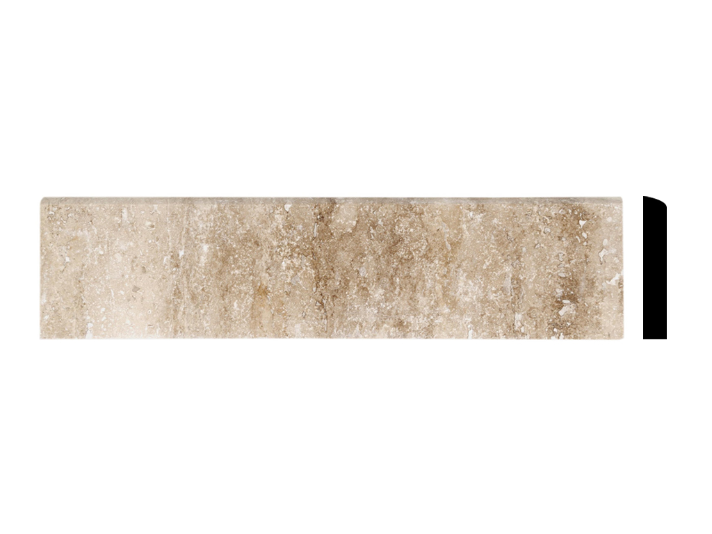 Lycos Cream - Medium Travertine, Cross-Cut, Filled, Honed, Floor Bullnose, Profile