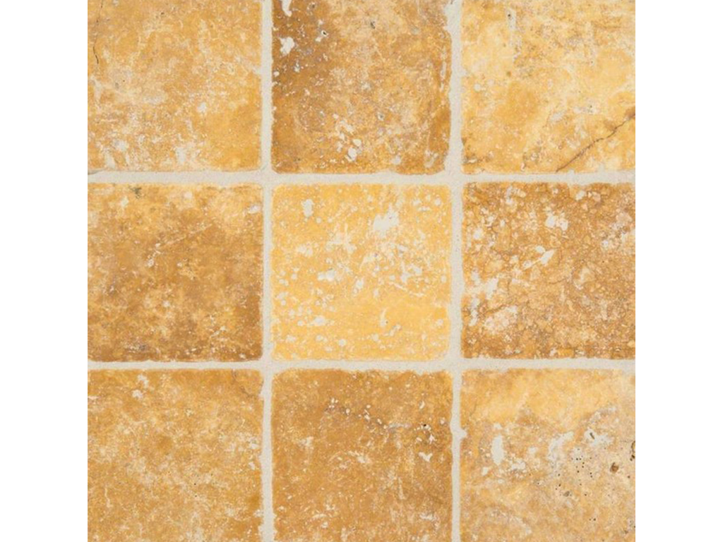 Gold - Yellow Travertine, Cross-Cut, Unfilled, Tumbled, Tile